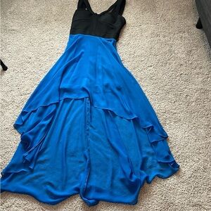 Hailey Logan Black and Blue High Low Dress